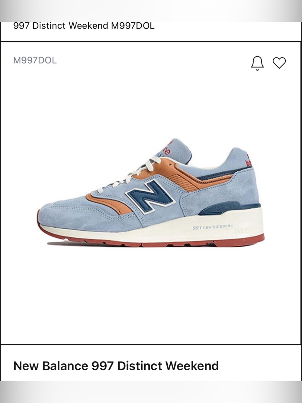 New Balance Distinct Weekend M997 DOL | Size 7
